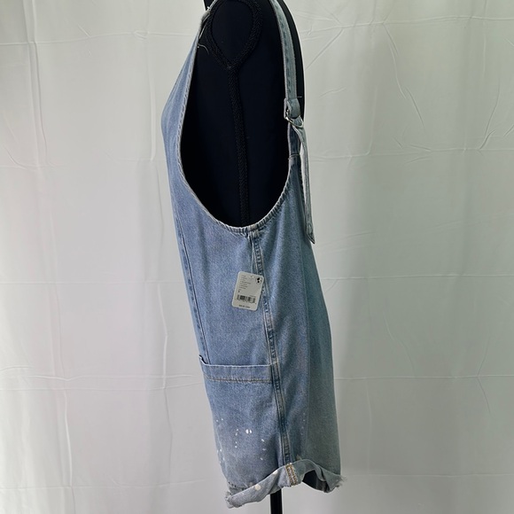 Free People We THe Free Light Blue Denim Overalls S NEW - Picture 4 of 6